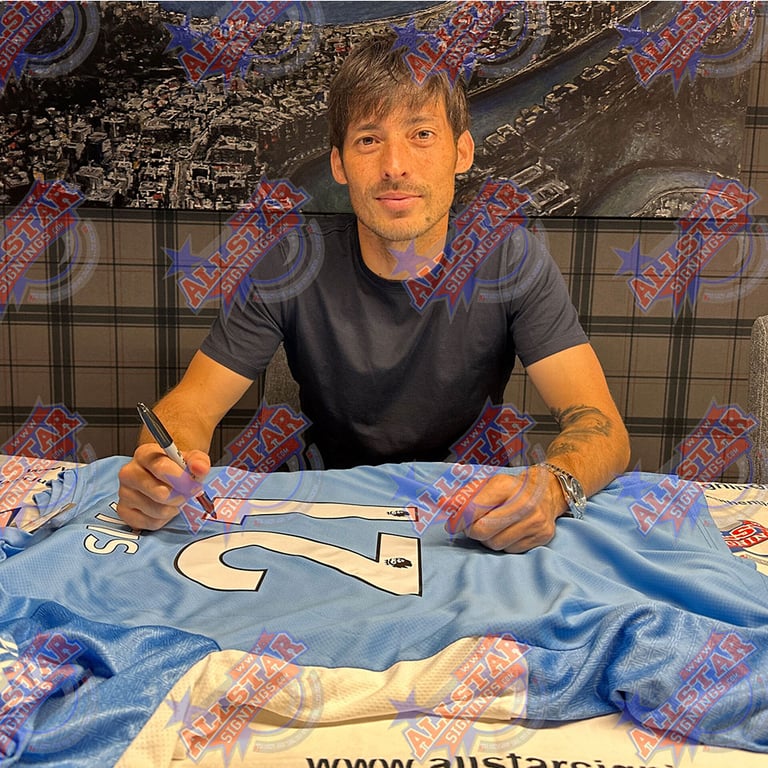 David Silva Signed Manchester City FC 2020-2021 Replica Shirt (Framed)