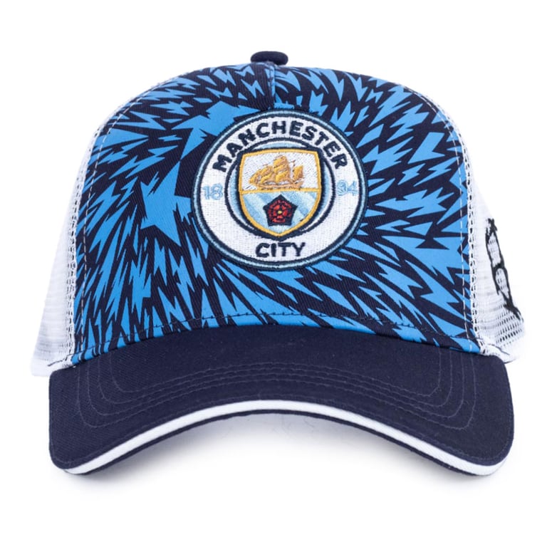 Manchester City FC UCL Snapback Cap - Classic Bright Blue Design with Adjustable Fit