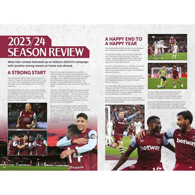 West Ham United FC 2025 Annual: The Official Club History Book & Team Profiles
