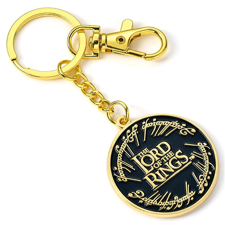 Lord of the Rings Metal Die Stamped Charm Keyring with Elvish Script