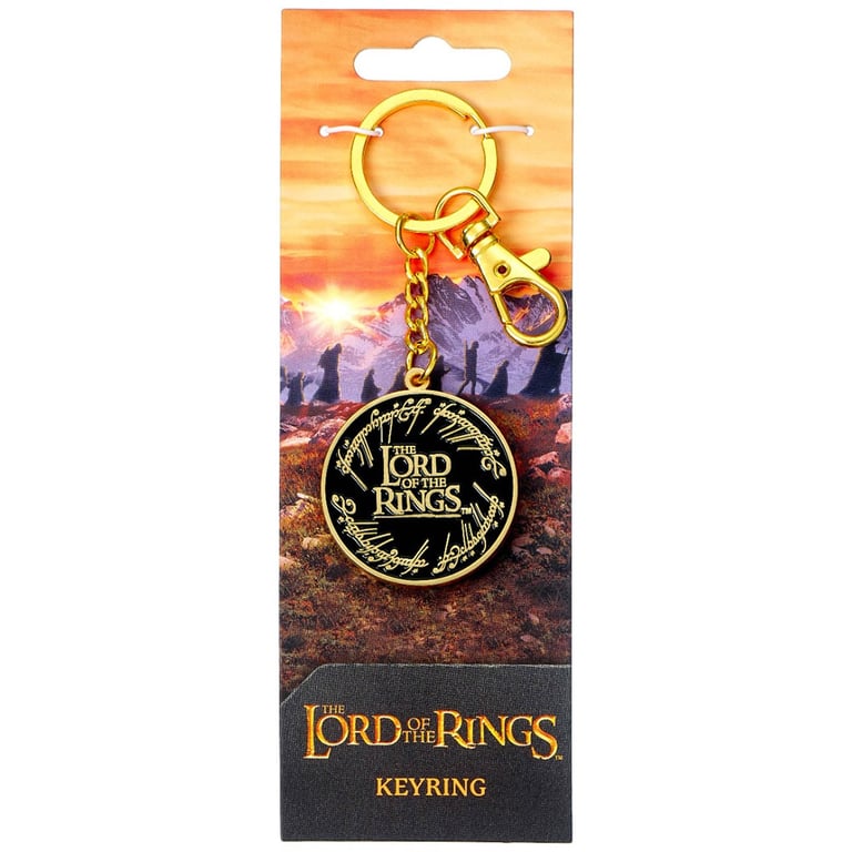 Lord of the Rings Metal Die Stamped Charm Keyring with Elvish Script