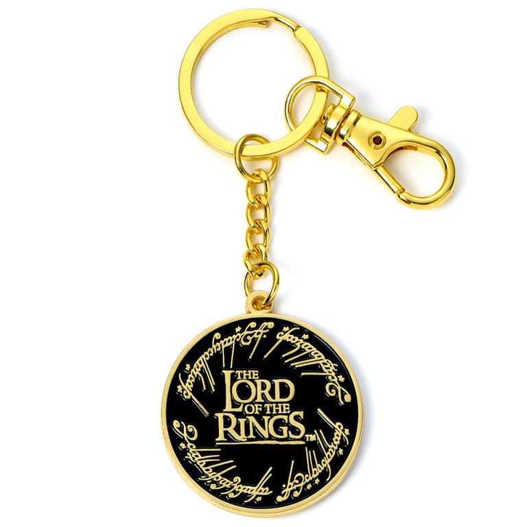 Lord of the Rings Metal Die Stamped Charm Keyring with Elvish Script