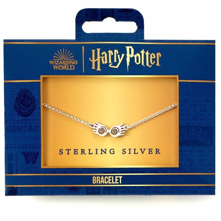 Harry Potter Sterling Silver Luna Glasses Charm Link Chain Bracelet