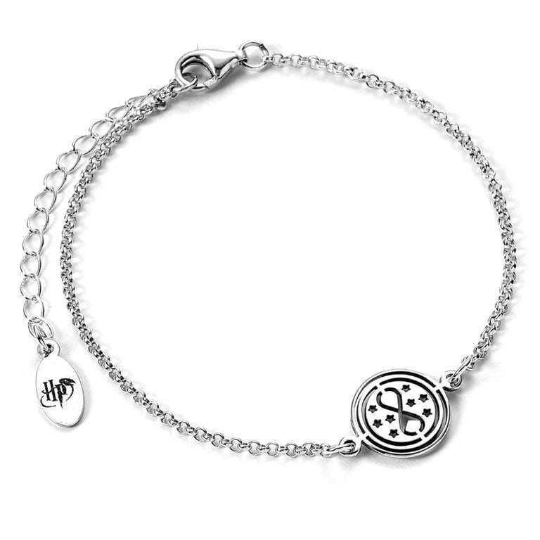 Sterling Silver Time Turner Charm Link Chain Bracelet