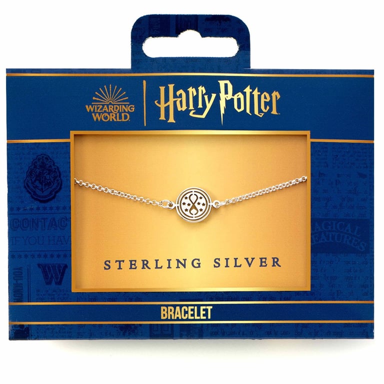 Sterling Silver Time Turner Charm Link Chain Bracelet