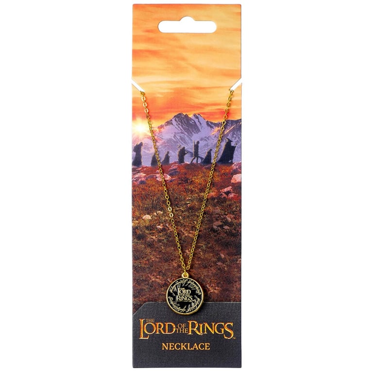 The Lord of the Rings Gold Plated Chain Necklace with Elvish Script Logo