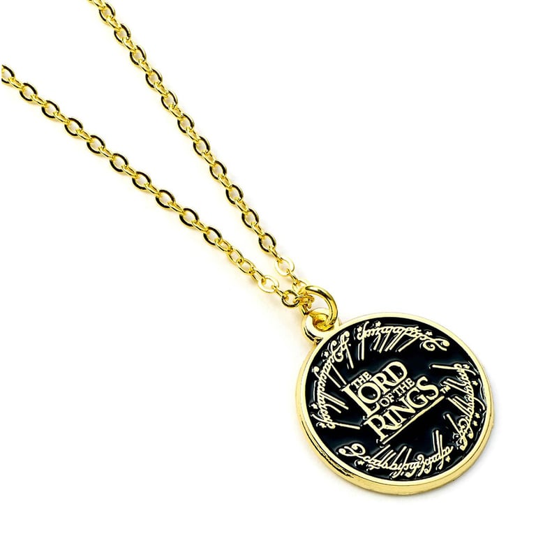 The Lord of the Rings Gold Plated Chain Necklace with Elvish Script Logo