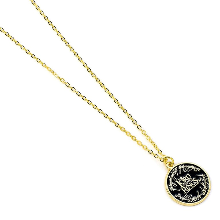 The Lord of the Rings Gold Plated Chain Necklace with Elvish Script Logo