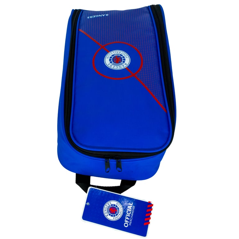Rangers FC Centre Spot Boot Bag - Club Crest Design, Wipe Clean Polyester Football Gear Storage