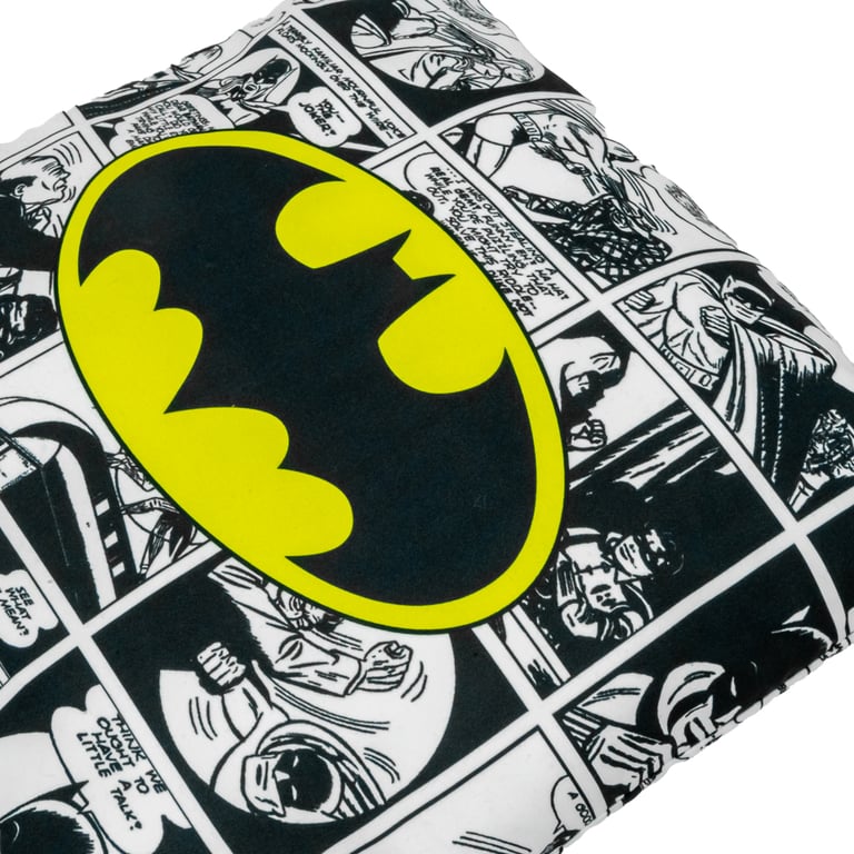 Batman Comic Cushion - Black and White 100 Polyester Spot Clean Design