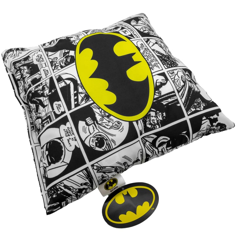 Batman Comic Cushion - Black and White 100 Polyester Spot Clean Design