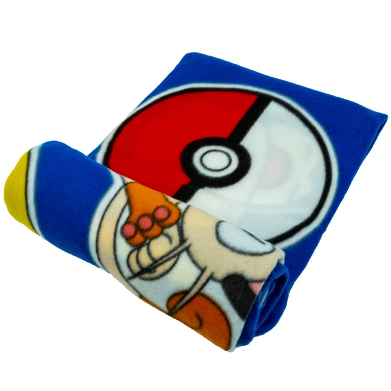 Pokmon Awesome Team 100 Polyester Fleece Blanket - Soft & Cozy Blue Throw Blanket Featuring Pikachu and Eevee