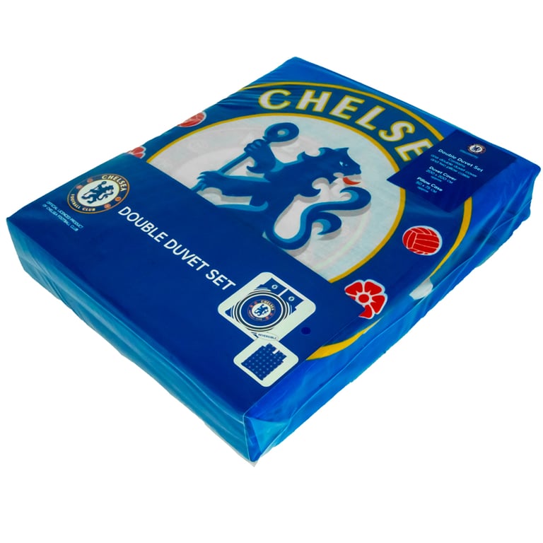 Chelsea FC Pulse Reversible Duvet Set - Club Crest Design, Machine Washable