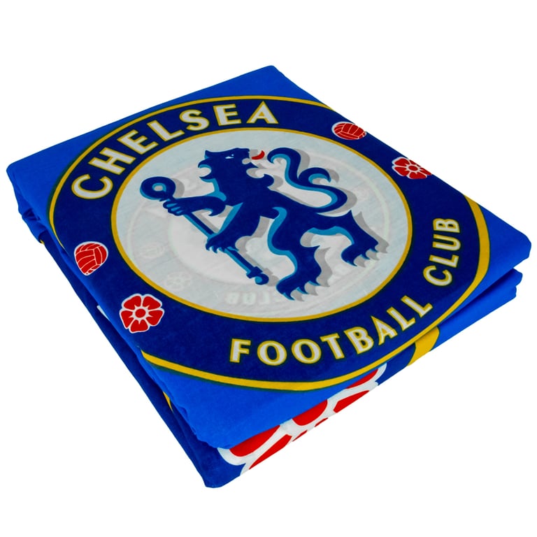 Chelsea FC Pulse Reversible Duvet Set - Club Crest Design, Machine Washable