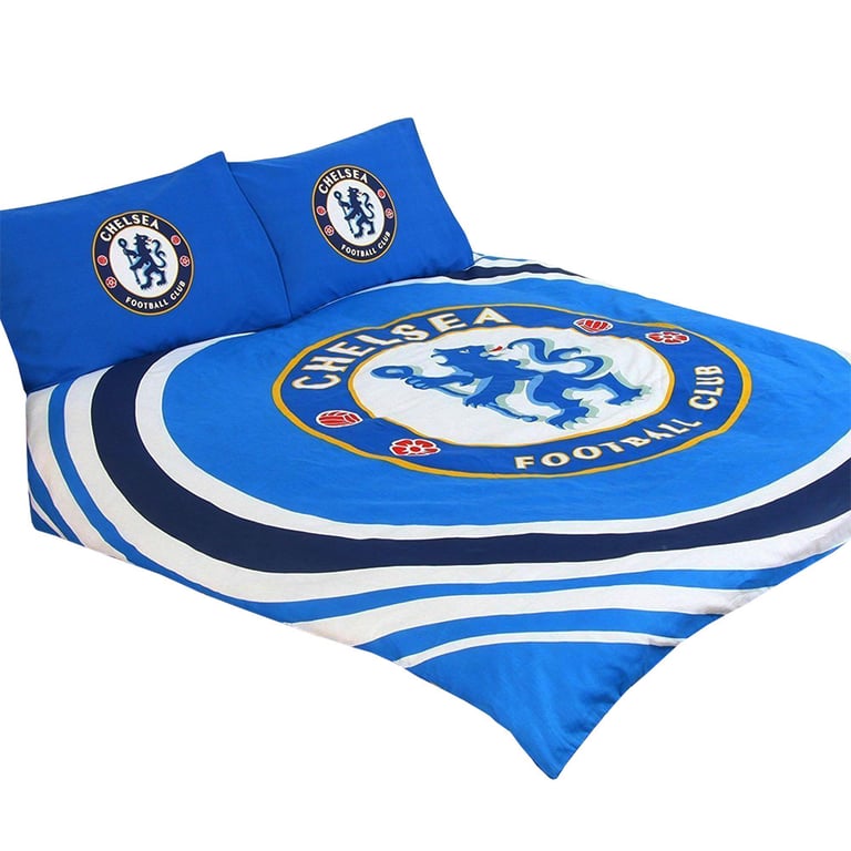 Chelsea FC Pulse Reversible Duvet Set - Club Crest Design, Machine Washable