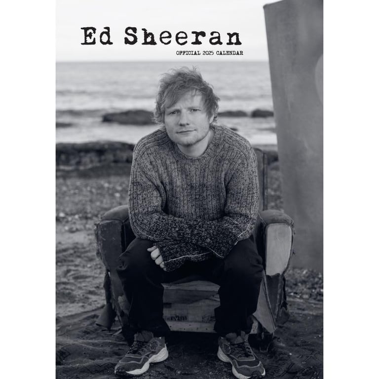 Ed Sheeran 2025 A3 Wall Calendar Featuring Relaxing and Singing Moments