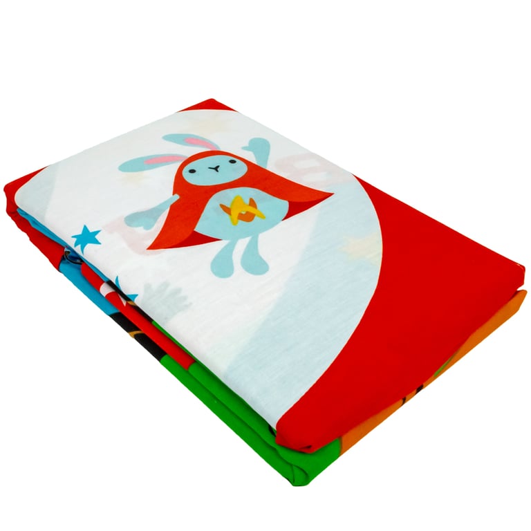 Bing Junior Duvet Set - Multi-Coloured Patch Design Bed Linen for Toddlers and Cot Beds