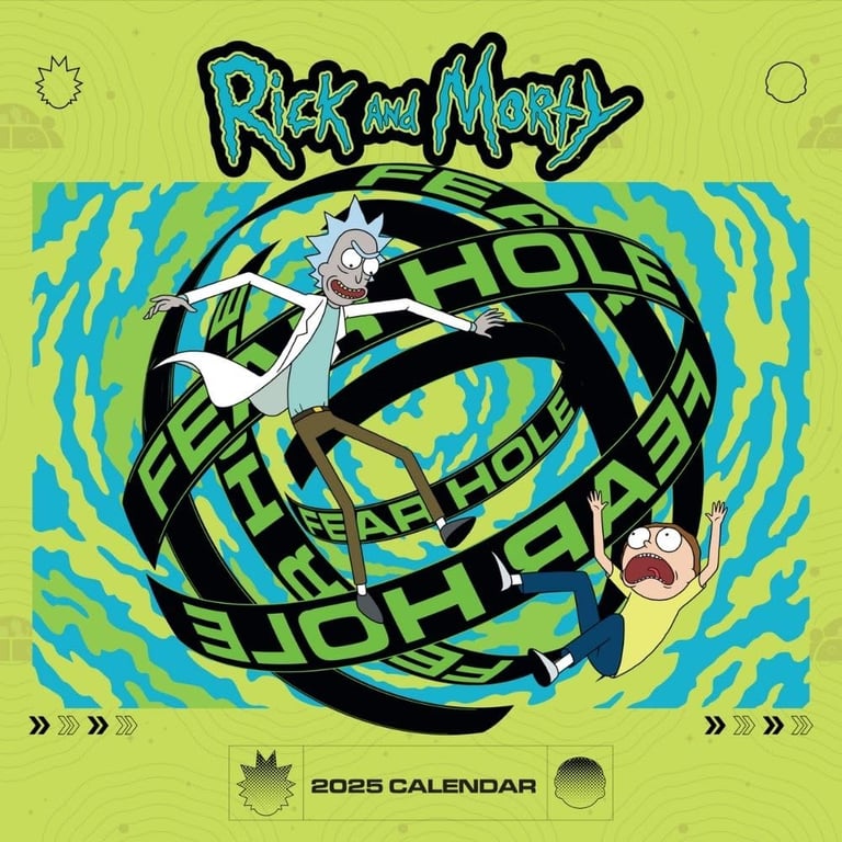 Rick And Morty 2025 Square Wall Calendar - Sci-Fi Home Decor Art
