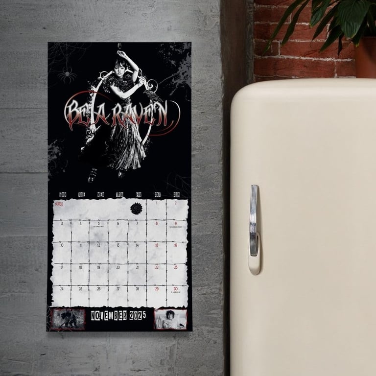 Wednesday Addams Square Wall Calendar 2025 - Artistic Home Decor Planner