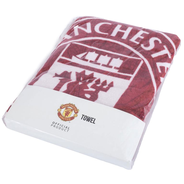 Manchester United FC Identity 100 Cotton Velour Beach Towel
