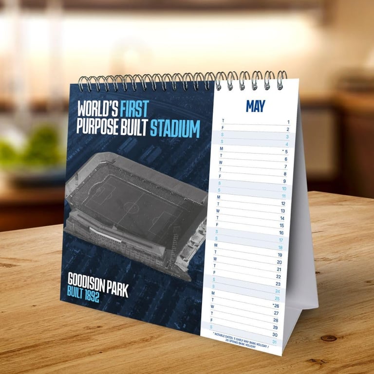 Everton FC 2025 Desktop Calendar - Record Breakers Edition