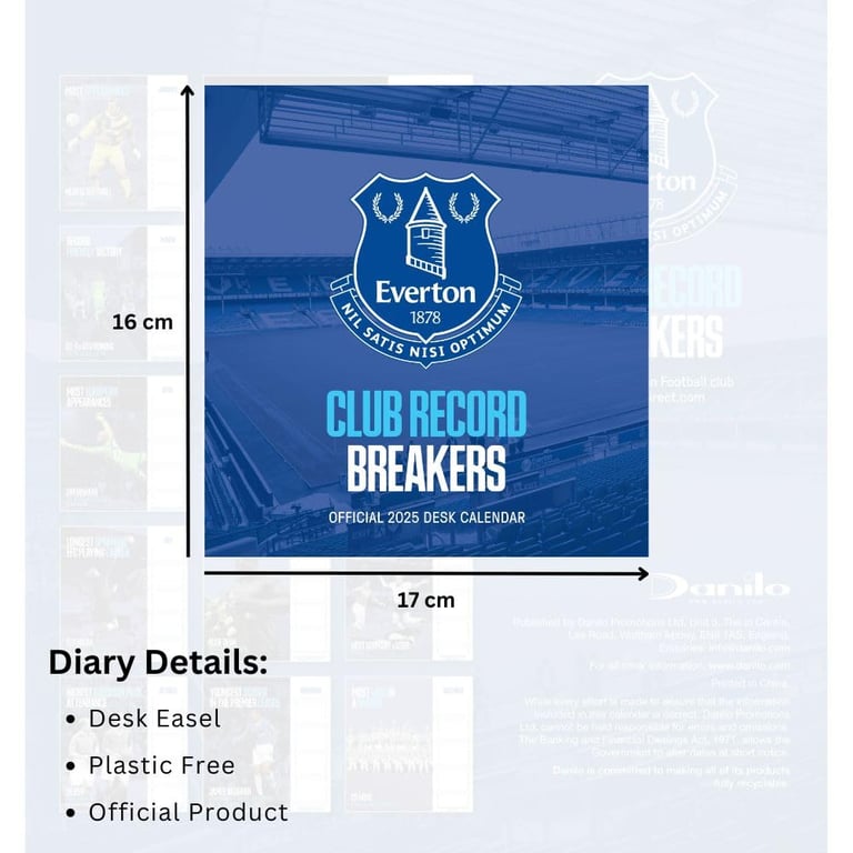 Everton FC 2025 Desktop Calendar - Record Breakers Edition