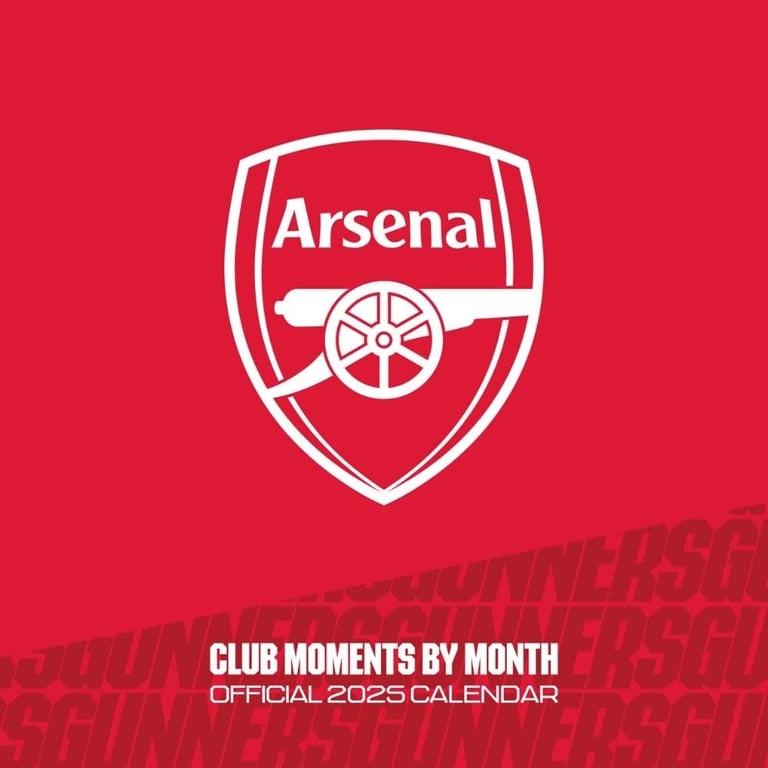 Arsenal FC Legends Square Wall Calendar 2025 - Featuring Memorable Moments and Club Icons
