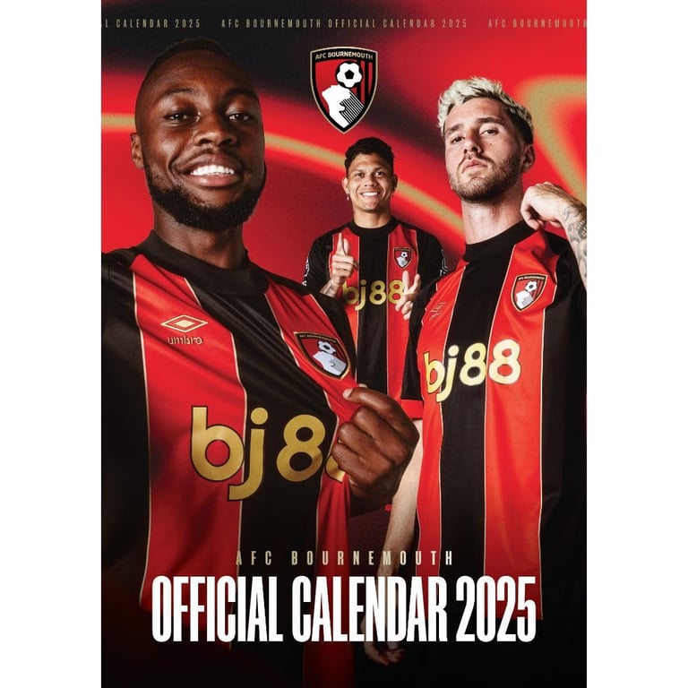 Bournemouth AFC 2025 A3 Wall Calendar Featuring Your Favourite Players