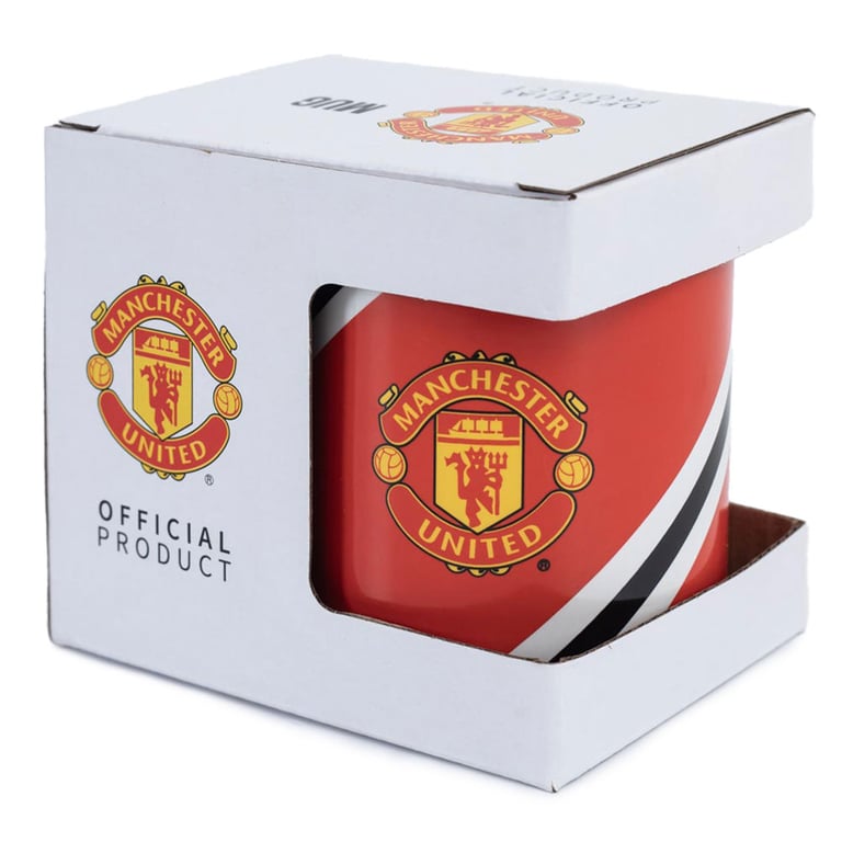 Manchester United FC Core Stripe Glazed Ceramic Mug