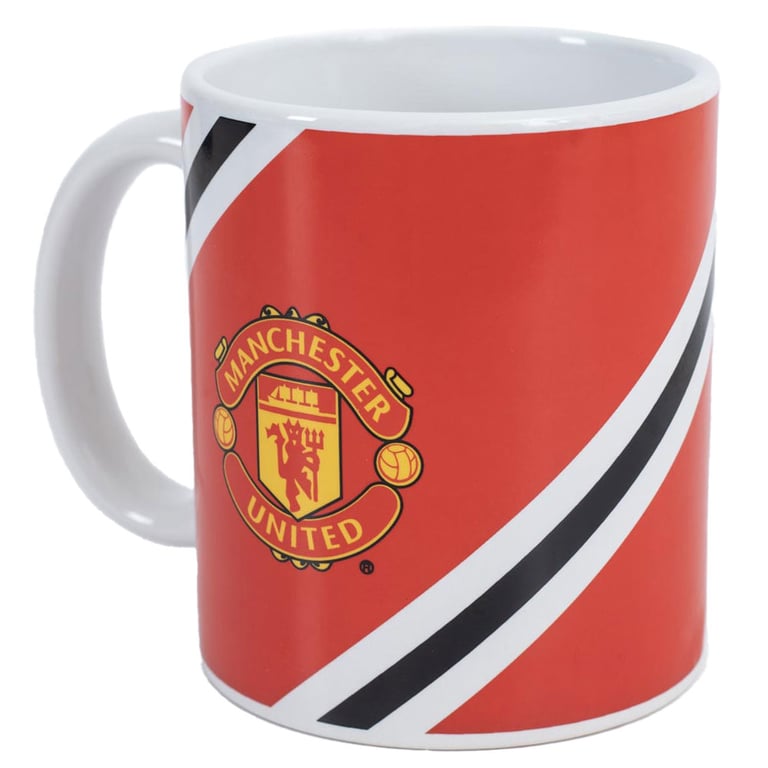 Manchester United FC Core Stripe Glazed Ceramic Mug