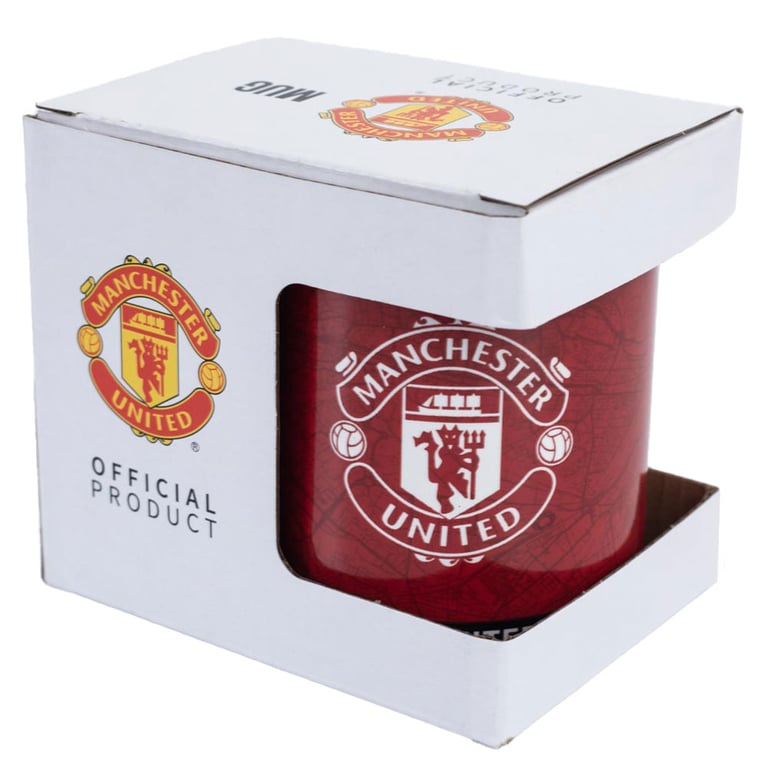 Manchester United FC Ceramic Glaze Kiln Fired Mug - White Handle Coffee Cup