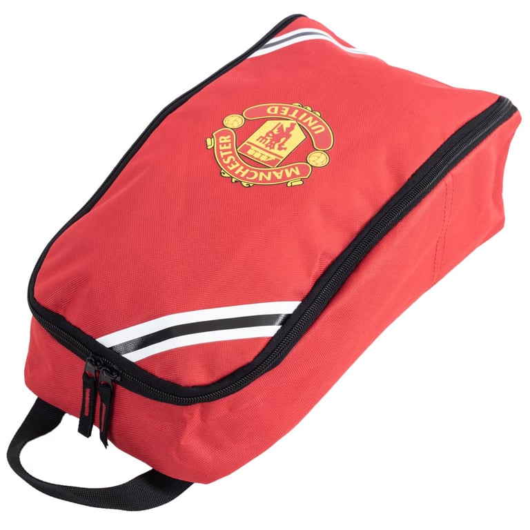 Manchester United FC Core Stripe Boot Bag - Large Zipped Wipe Clean Soccer Bag