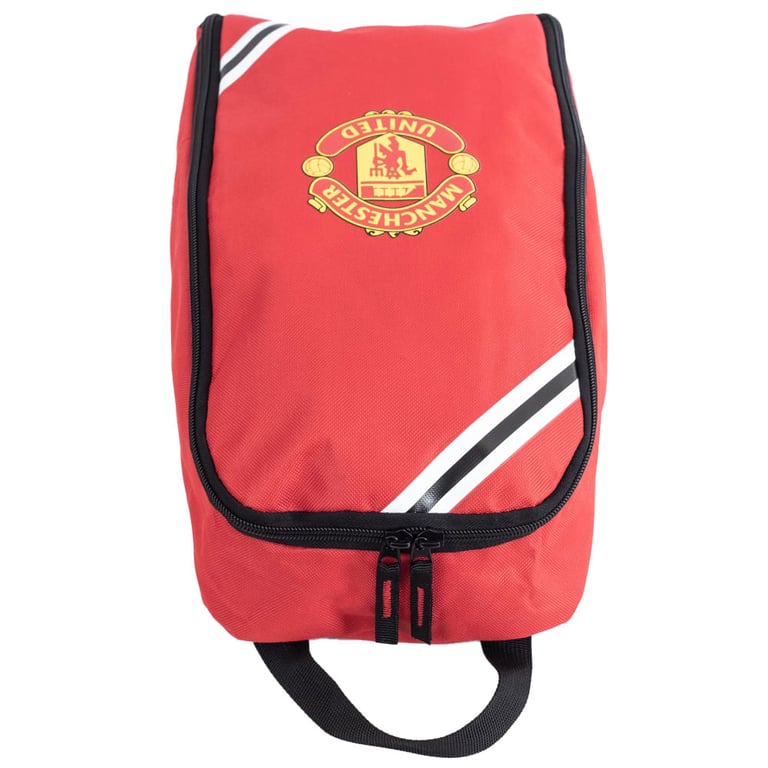 Manchester United FC Core Stripe Boot Bag - Large Zipped Wipe Clean Soccer Bag