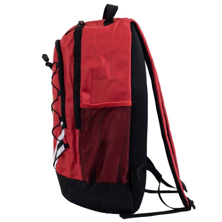 Manchester United FC Core Stripe Backpack - Adjustable Straps & Padded Back Panel