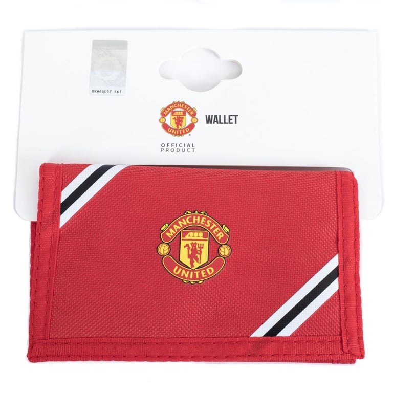 Manchester United FC Core Stripe Wallet - 4 Compartments & Zipped Pocket