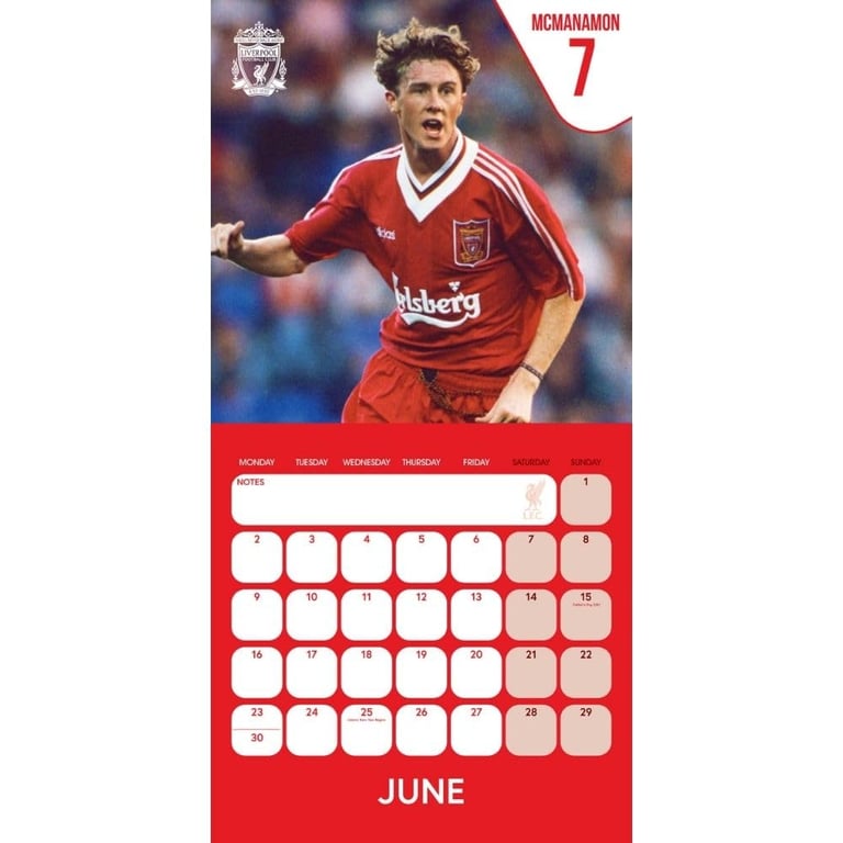 Liverpool FC Legends Square Wall Calendar 2025 - Football Club Legends and History