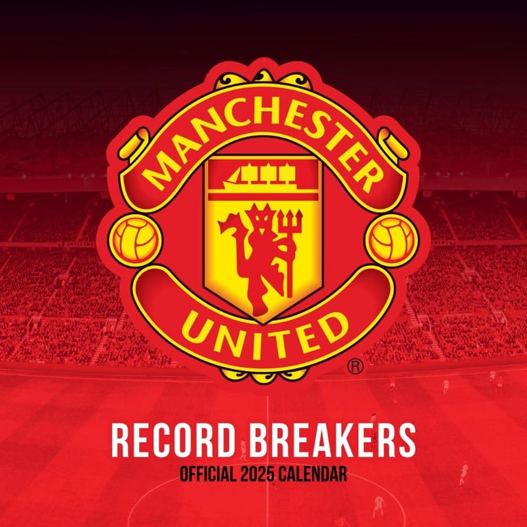Manchester United FC Legends Square Calendar 2025 - Official Club Legends Wall Calendar for Home and Office Decoration