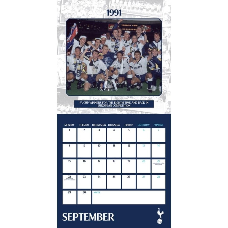 Tottenham Hotspur FC Legends 2025 Square Wall Calendar - Legendary Spurs Squads Home Decor Football Team Calendar