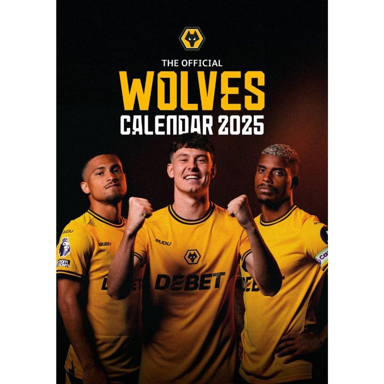 Wolverhampton Wanderers FC A3 2025 Wall Calendar - Featuring Wolves Players and Events