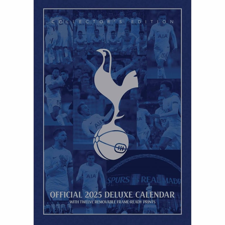 Tottenham Hotspur FC Deluxe 2025 Calendar - Collectors Edition with Frame Ready Prints and Plastic Free Packaging