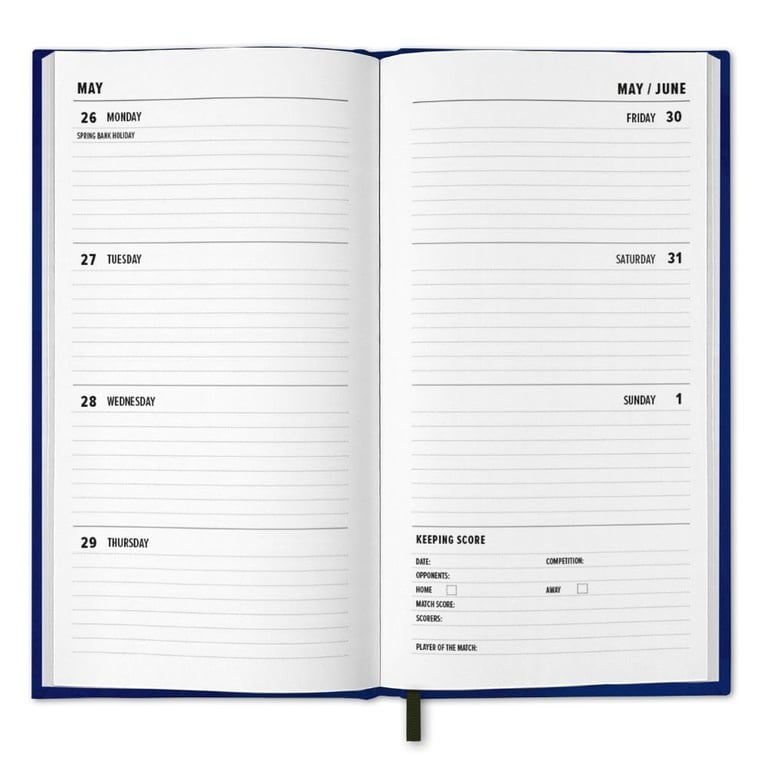 Chelsea FC 2025 Week to View Blue Hardback Diary with Bookmark