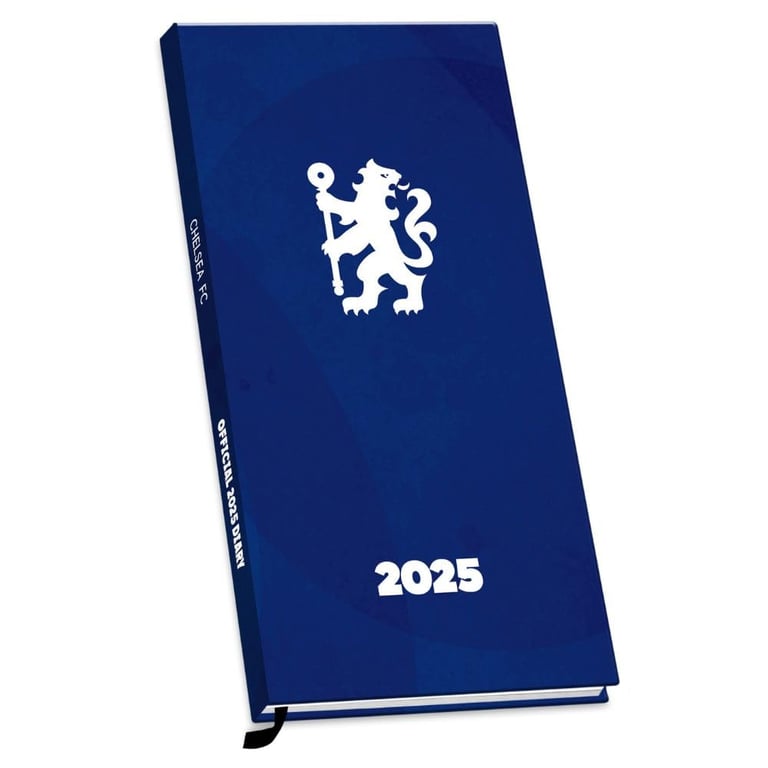 Chelsea FC 2025 Week to View Blue Hardback Diary with Bookmark