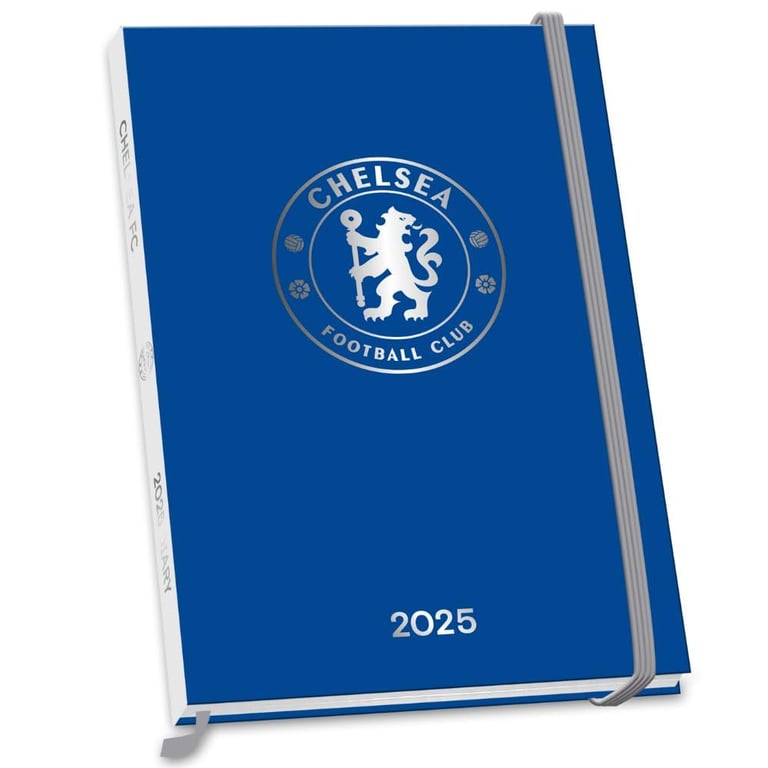 Chelsea FC 2025 Week to View Diary - Blue Hardback with Silver Crest and Bookmark