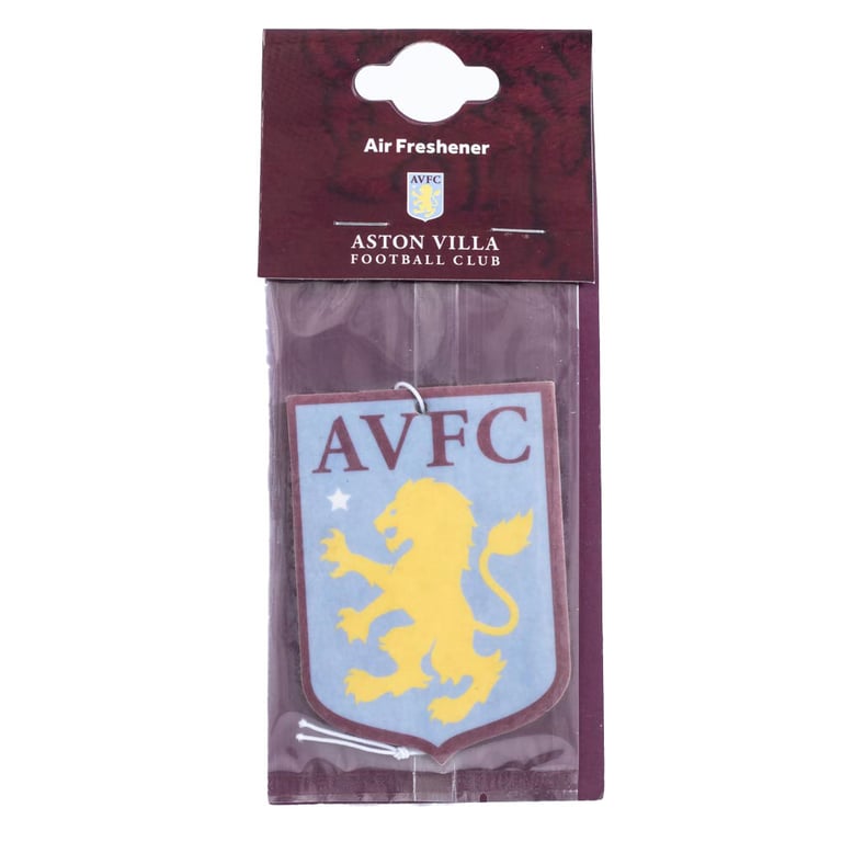 Aston Villa FC Large Long Lasting Air Freshener with Full Colour Crest Design and Elasticated Scent Loop