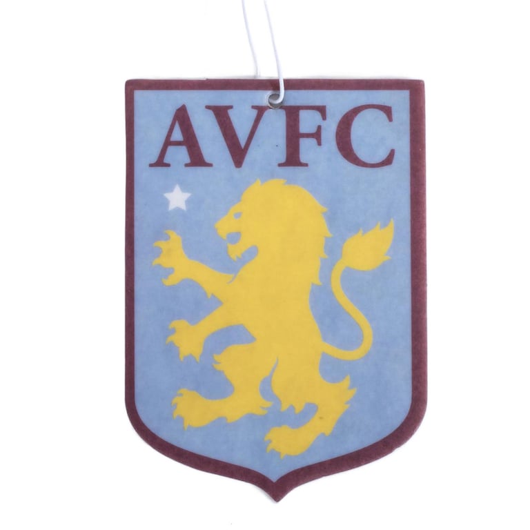 Aston Villa FC Large Long Lasting Air Freshener with Full Colour Crest Design and Elasticated Scent Loop