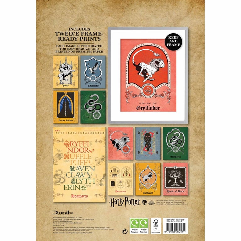 Harry Potter Collectors Edition Deluxe Calendar 2025 - Frame Ready Prints & Eco-Friendly Packaging