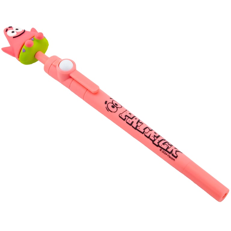 SpongeBob SquarePants Vibrant Pink Removeable Character Fidget Pen Ballpoint Pen with Black Ink