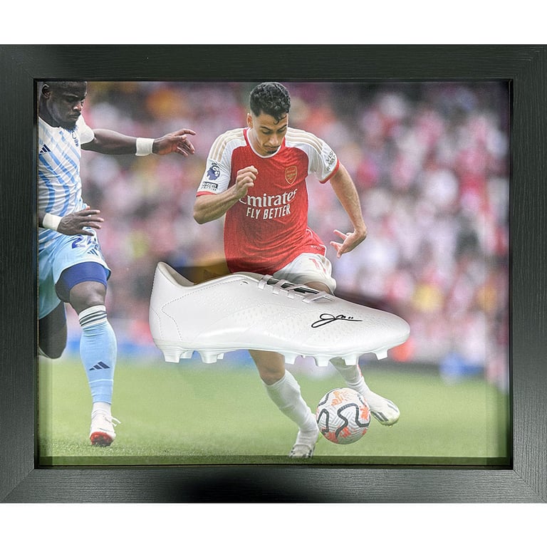 Arsenal FC Martinelli Signed Boot (Framed) - Limited Edition Memorabilia