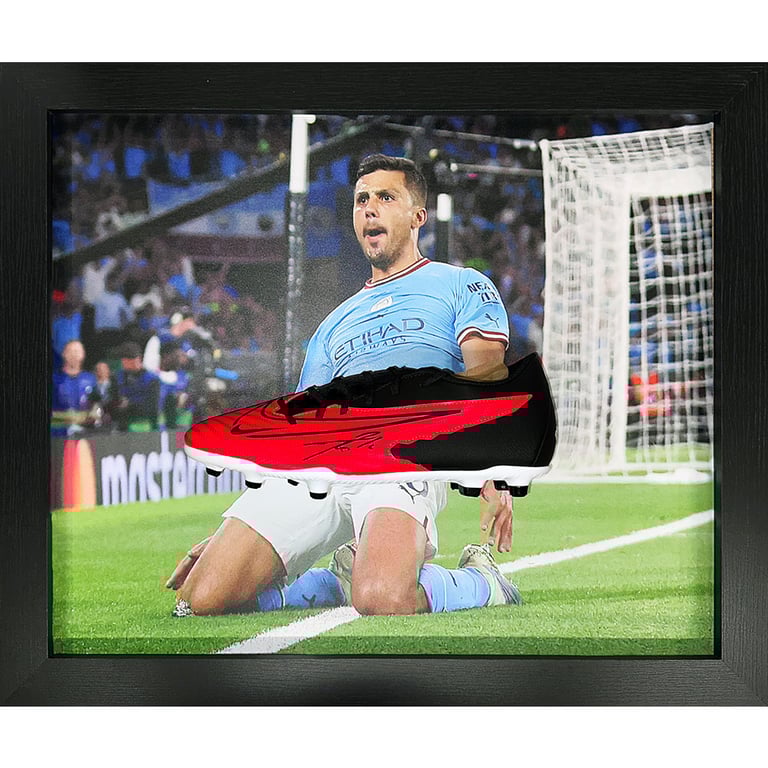 Manchester City FC Rodri Signed Nike Boot - Framed and Authenticated