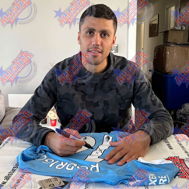Manchester City FC Rodri Signed 2021-2022 UEFA Champions League Winners Shirt & Medal (Framed)